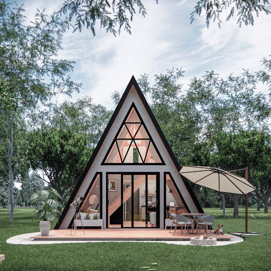 Cabana 50m² - 2 Quartos - fachada externa
